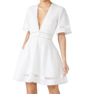 Jonathan Simkhai Embroidery V-Neck Mini Dress sz 8